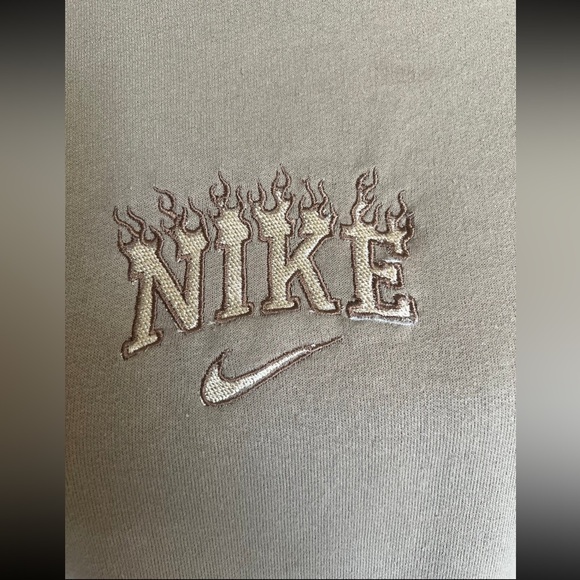 Custom Nike Flames Cream Sweatshirt - Picture 2 of 2
